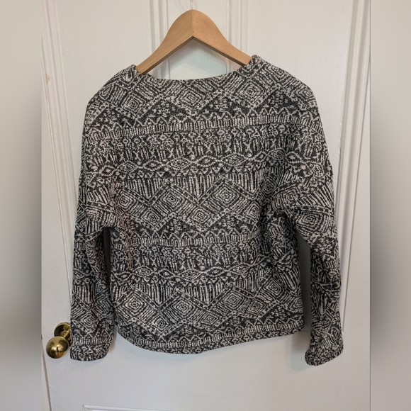 Cropped Valérie Dumaine grey patterned sweatshirt size small - Picture 2 of 5